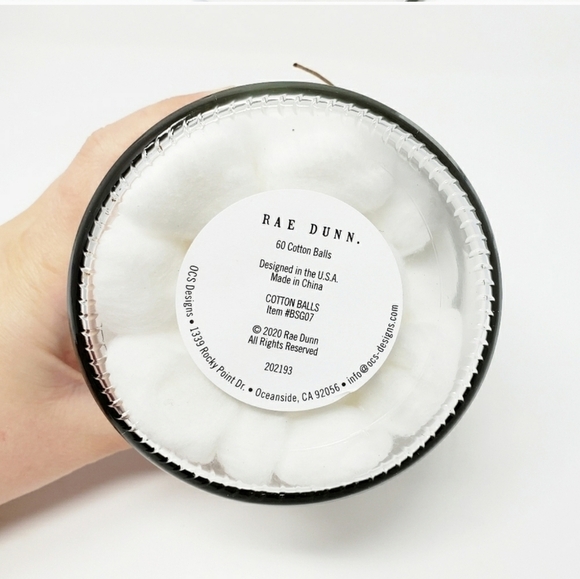 RAE DUNN Cotton Balls glass jar container bathroom farmhouse - Picture 3 of 3